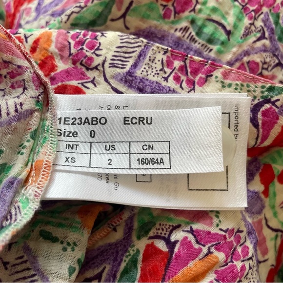 BA&SH Abo Floral Print Ecru White Multi High Waist Flowy Trouser Pants EUC Sz XS - Picture 11 of 12